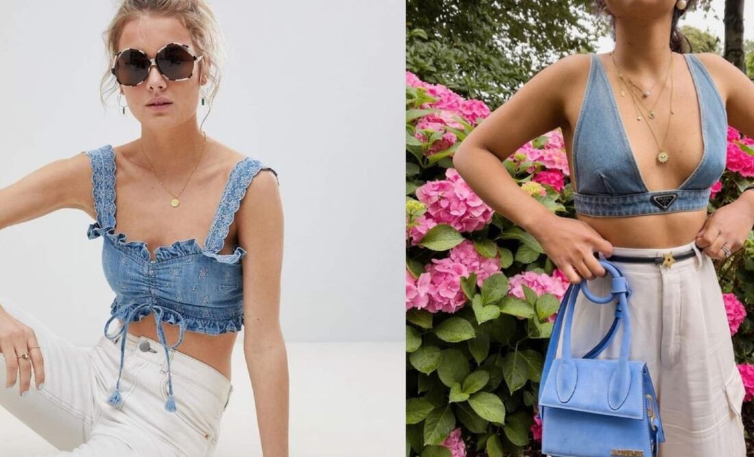 Los tops de mezclilla son la prenda más versátil que vamos a llevar los próximos meses / Foto: Pinterest