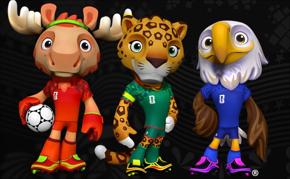 Maple, Zayu y Clutch, las mascotas oficiales del Mundial 2026. FOTO: FIFA