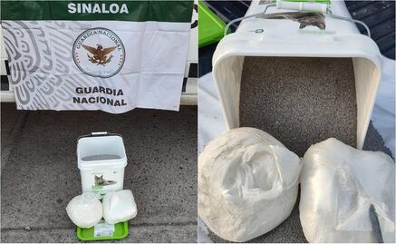 Binomios caninos detectan paquetes de metanfetamina oculta en arena para gato en Sinaloa