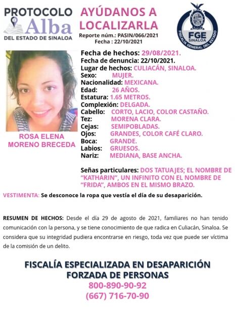 Reportan la desaparición de Rosa Elena y de la menor Aimar Guadalupe en Sinaloa