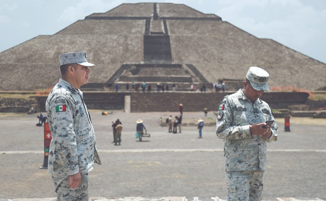 Este medio día el sitio arqueológico de Teotihuacán reabrió sus puertas al público, Guardia Nacional, policía estatal y de la Ciudad de México cuidarán la zona. Foto: Carlos Mejía/ EL UNIVERSAL