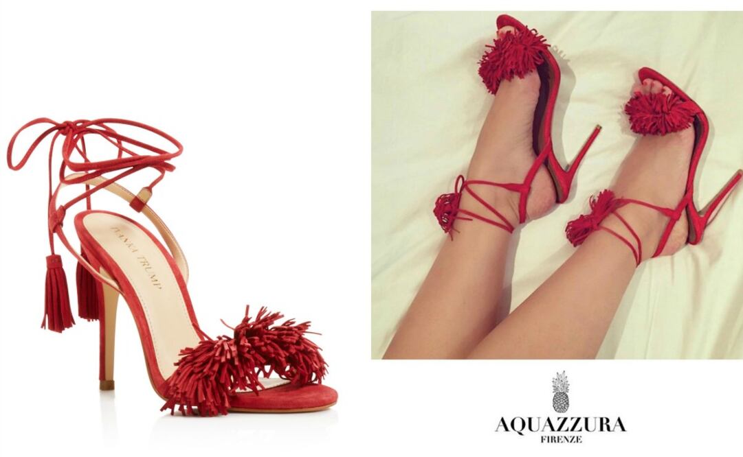 Derecha: Modelo Hettie Heel de Ivanka Trump. Izquierda: Modelo Wild Thing de Aquazzura.
