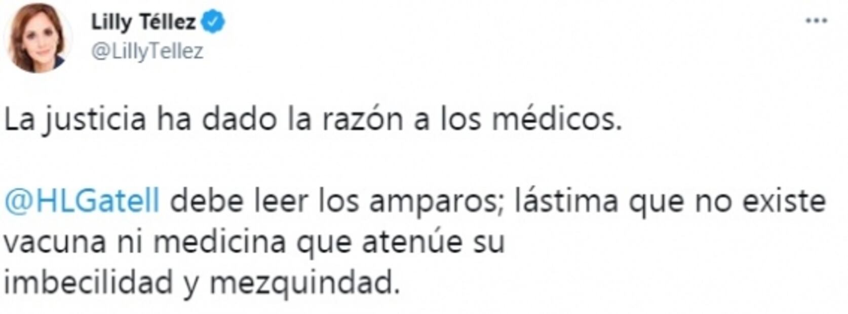 Lilly Téllez a López-Gatell: Lástima que no existe una vacuna que atenúe su imbecilidad