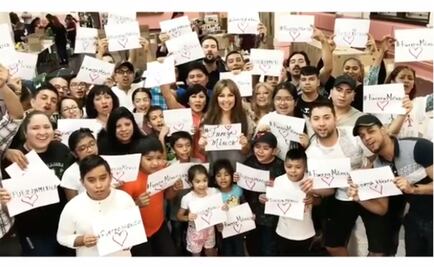 Thalía reúne víveres y canta "Cielito lindo" en NY