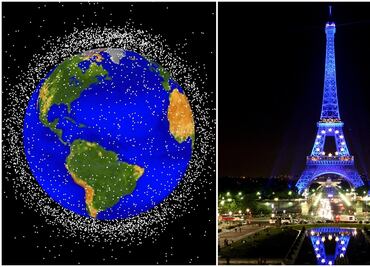 Basura espacial pesa más que la estructura de metal de la Torre Eiffel