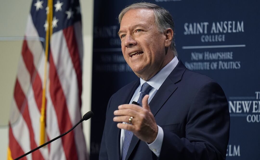 El exsecretario de Estado Mike Pompeo, en Saint Anselm College, en Manchester, el 20 de septiembre de 2022. Foto: AP