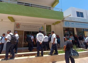 Policías de Campeche exigen pago de sus quincenas