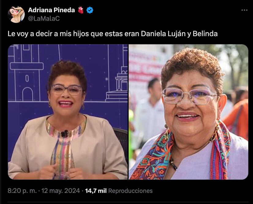 La confusión del moderador Pedro Gamboa entre Clara Brugada y Ernestina Godoy generó memes entre los usuarios de redes sociales. / Tomada de X @LaMalaC