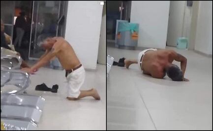 Hombre se tira al piso por dolor y suplica atención médica en hospital del IMSS en Oaxaca