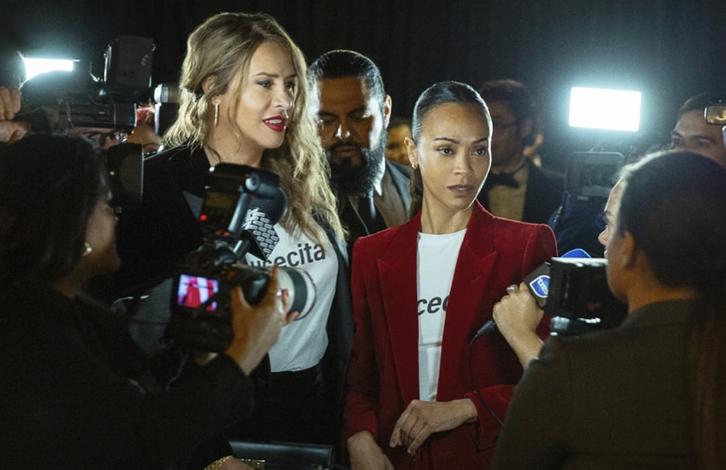 Karla Sofía Gascón y Zoe Saldaña coprotagonizan "Emilia Pérez", la película francesa, dirigida por Jacques Audiard.
Foto: AP