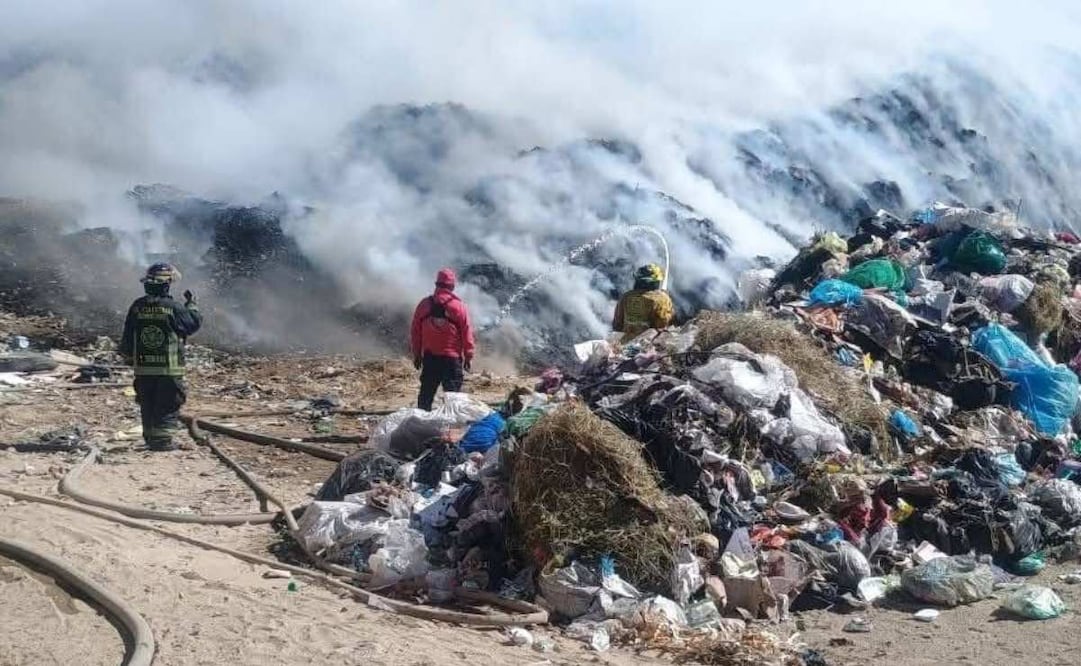 Por incendio en relleno sanitario en Puebla, se declara contingencia ambiental en tres municipios de Tlaxcala (25/02/2026). Foto: Especial