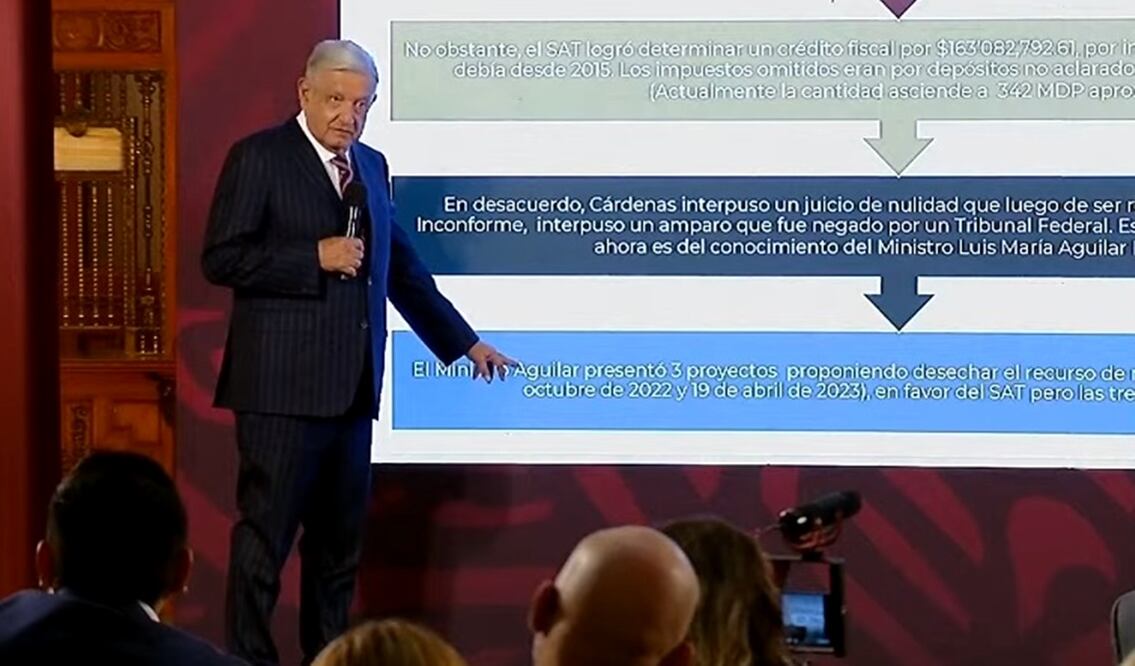 El presidente Andrés Manuel López Obrador pidió al ministro Luis María Aguilar Morales que expliqué porque cambió su criterio en proyecto de un amparo en favor Gustavo Cárdenas Fuentes, tío de Luis Cárdenas Palomino