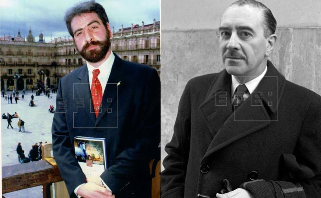 Piden retirar al escritor Álvaro Bermejo Marcos (izq.) el Premio internacional de cuentos Max Aub, concedido en 1989, por haber plagiado una obra de Manuel Mujica Lainez (der.). FOTO: EFE.