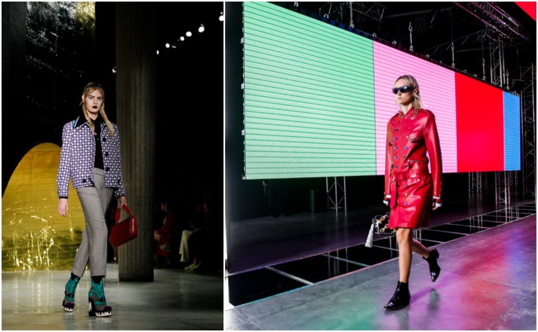 Propuestas de Miu Miu y Louis Vuitton en sus respectivos escenarios