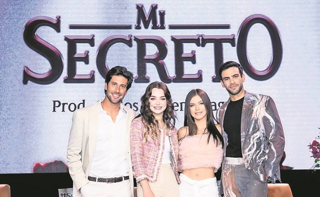 Diego Klein, Macarena García, Isidora Vives y Andrés Baida protagonizan la nueva versión del melodrama La impostora (1974), que Televisa estrenará a mediados de septiembre. Foto: TELEVISA