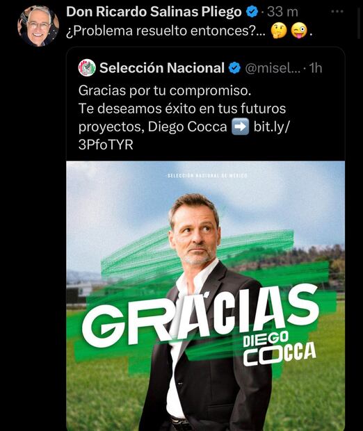 Ricardo Salinas reaccionó al despido de Diego Cocca - Foto: Especial