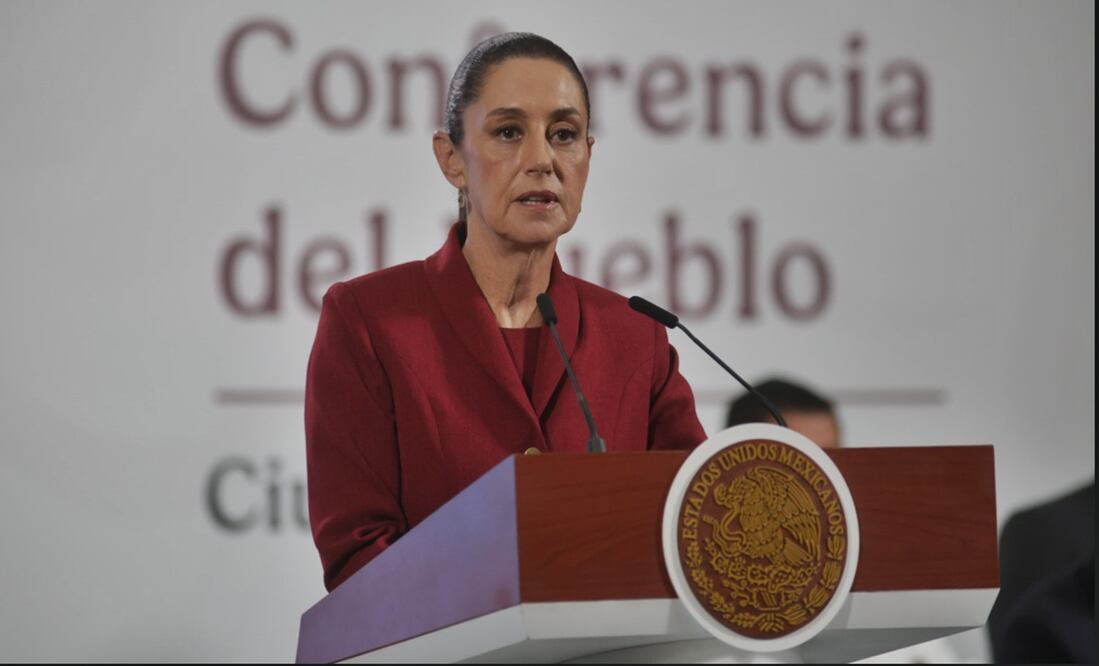 La presidenta Claudia Sheinbaum Pardo durante su conferencia mañanera del 2 de julio de 2025. Foto: Carlos Mejía/EL UNIVERSAL