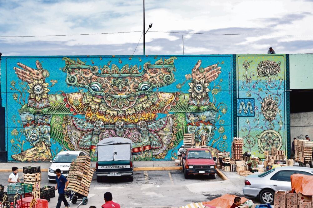 Más de 50 artistas de todo el mundo crearán murales de 6.6 metros de altura por 20 de ancho en paredes del gran mercado. Foto: LUCÍA GODÍNEZ. EL UNIVERSAL