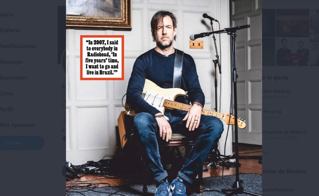 Ed O'Brien. Foto. Captura Twitter