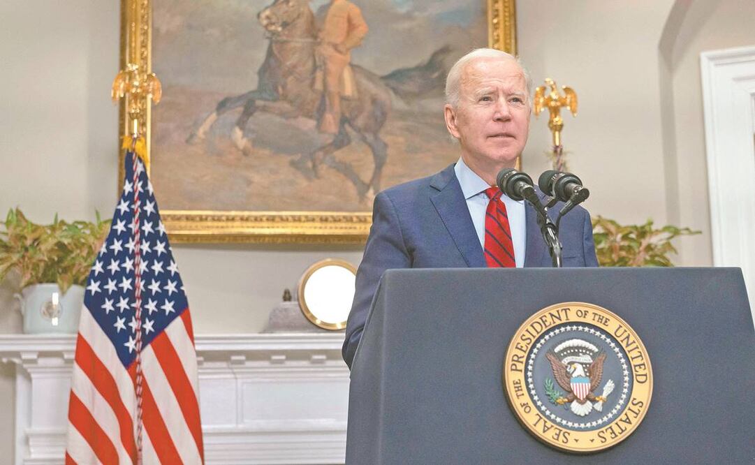 El presidente Joe Biden, ayer en una conferencia en la Casa Blanca, en Washington. Foto: Andrew Caballero-Reynolds. AFP