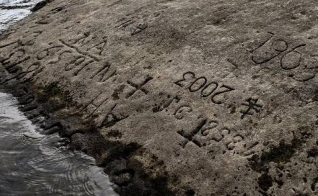 Algunas de las rocas tienen inscripciones que datan del siglo XV.  Foto: EFE 