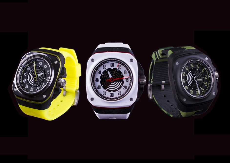 Las tres nuevas referencias del Gorilla Fastback: Acid Green, RS White y Black Phantom. Combinan cerámica, carbón forjado, aluminio y titanio, con correa de caucho intercambiable.