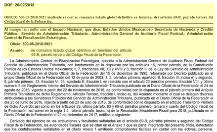 SAT: en lista negra, empresa que compró lote a Anaya