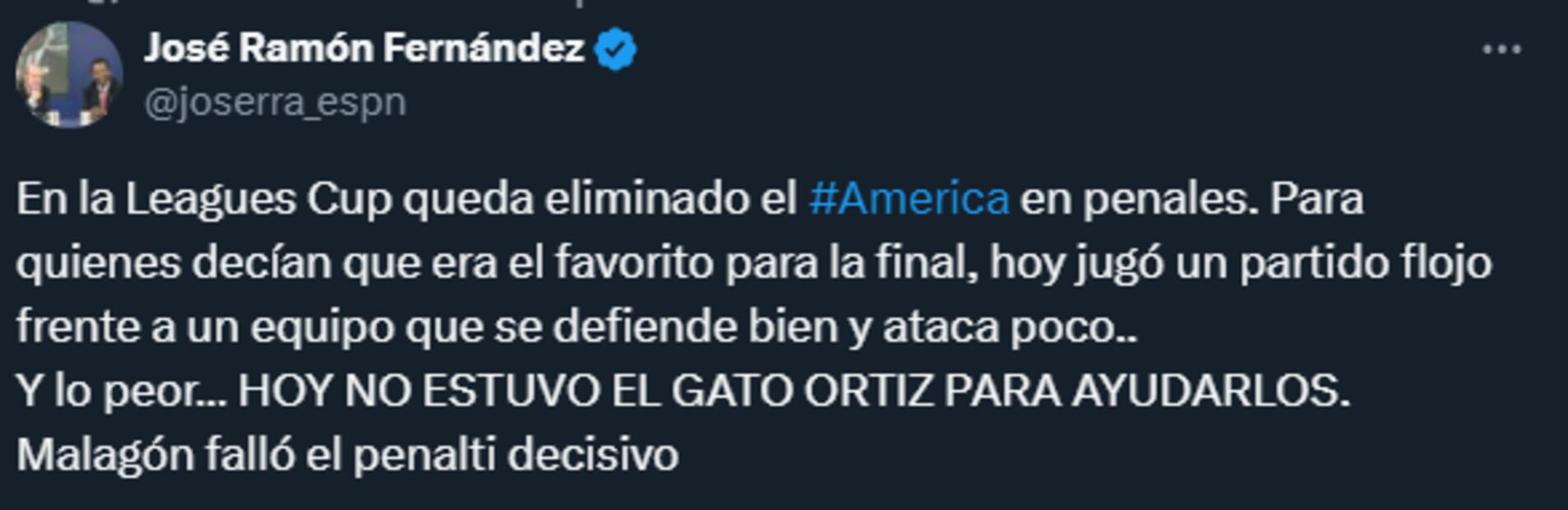 José Ramón Fernández reventó al América