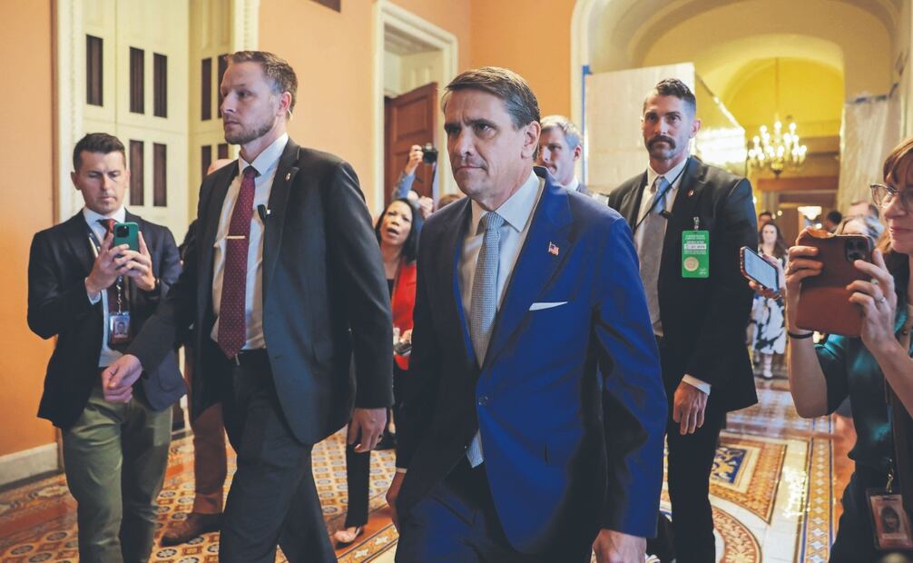 El fiscal general interino de Estados Unidos, Todd Blanche, al llegar al Capitolio, en Washington, el 21 de mayo pasado. Foto: Anna Moneymaker/ AFP