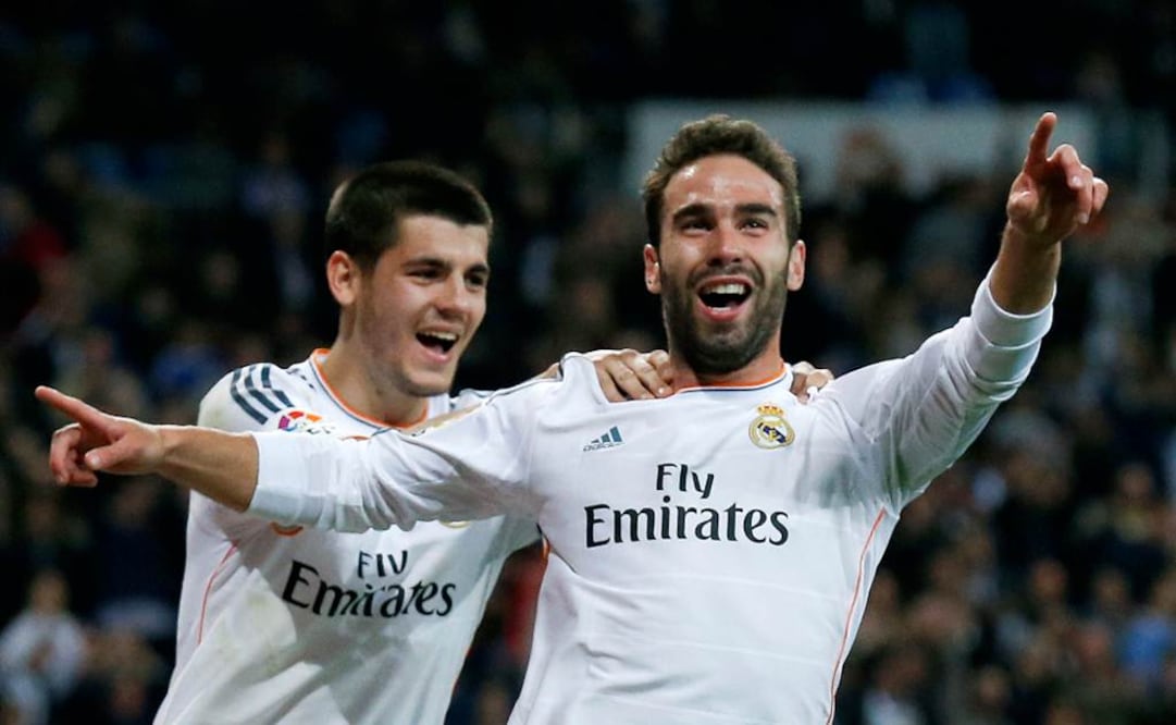 Carvajal celebra un gol con el Real Madrid. Archivo