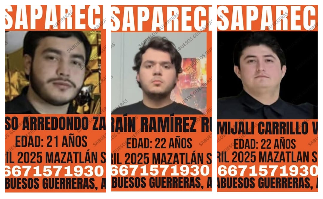 Tres jóvenes desaparecen en Mazatlán; suman seis turistas no localizados en abril. Foto: Especial