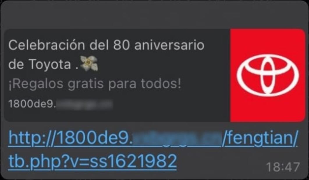 Nuevo engaño en WhatsApp. Te hacen creer que has ganado un premio para robarte