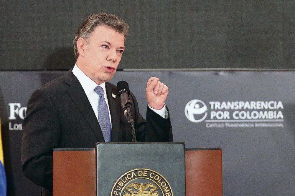 El presidente de Colombia, Juan Manuel Santos, participó el miércoles en el encuentro “Corrupción en Colombia: la peor forma de violencia” (MAURICIO DUE. EFE)