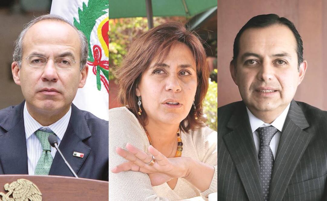 En la foto:Los panistas Felipe Calderón, Luisa María Calderón y Ernesto Cordero (ESPECIAL)