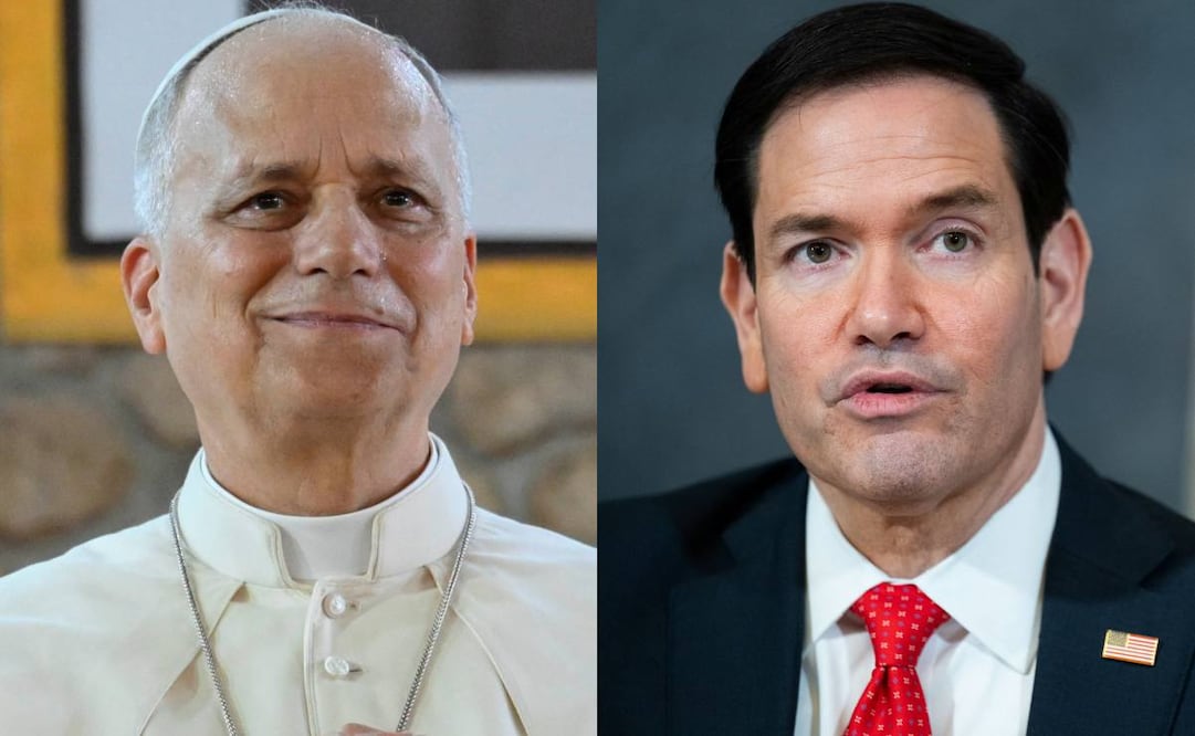 Papa León XIV y el secretario de Estado estadounidense, Marco Rubio. Foto: EFE/AFP