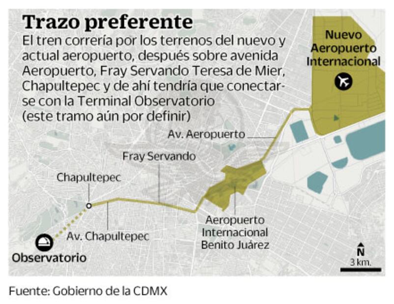 Plantean cuatro rutas para tren exprés al NAICM