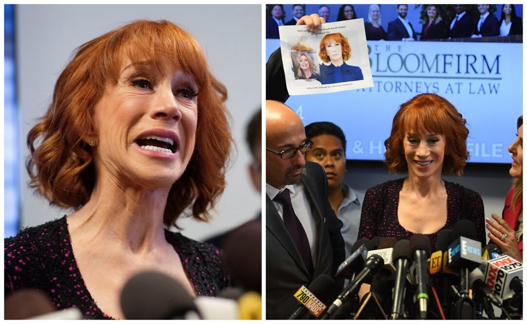  Griffin se mostró muy afectada durante su encuentro con la prensa, pero recalcó que no dejará de expresar su oposición al mandatario. FOTO: REUTERS/AFP