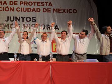 Yerno y nieto de Elba Esther arropan a Claudia Sheinbaum