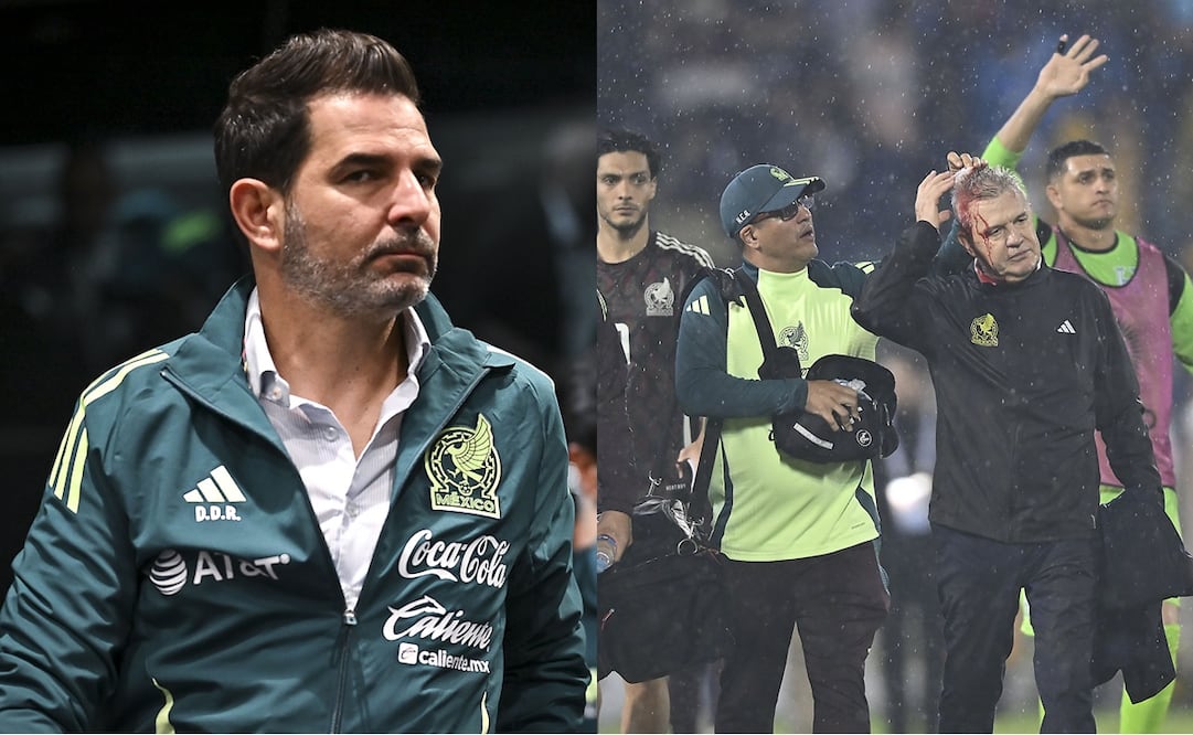 Duilio Davino y Javier Aguirre, después del partido entre México y Honduras en el Estadio General Francisco Morazán - Fotos: Imago7