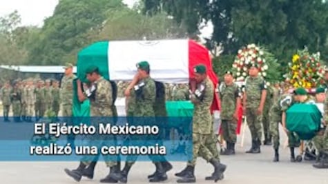 Despiden con honores a militares fallecidos en enfrentamiento de Tamaulipas