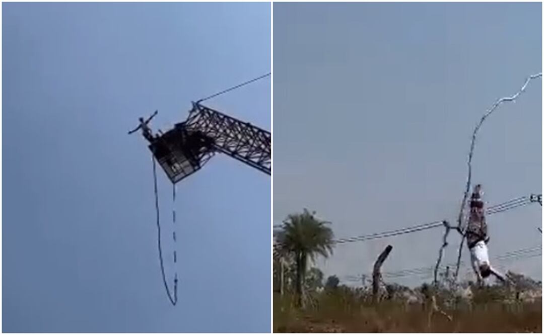 Un turista sobrevive a un salto en bungee en Tailandia tras romperse la cuerda. Foto: Tomada del video