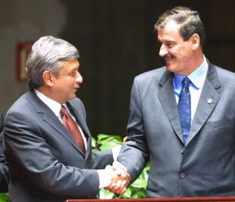 Presidente Andrés Manuel López Obrador y expresidente Vicente Fox Quesada. Foto: Archivo EL UNIVERSAL