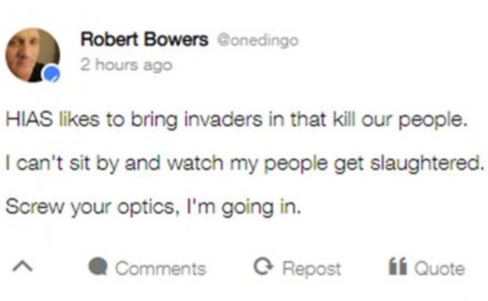 “No importa qué piensen. Aquí voy” escribió tirador de sinagoga en Pittsburgh