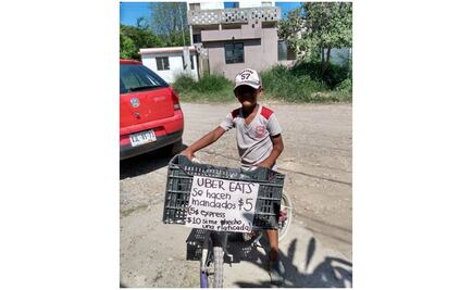 ¿Apps de comida? Niño se hace viral por hacer mandados a 5 pesos
