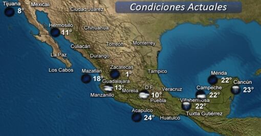 Continuarán bajas temperaturas en el país por Frente Frío 17