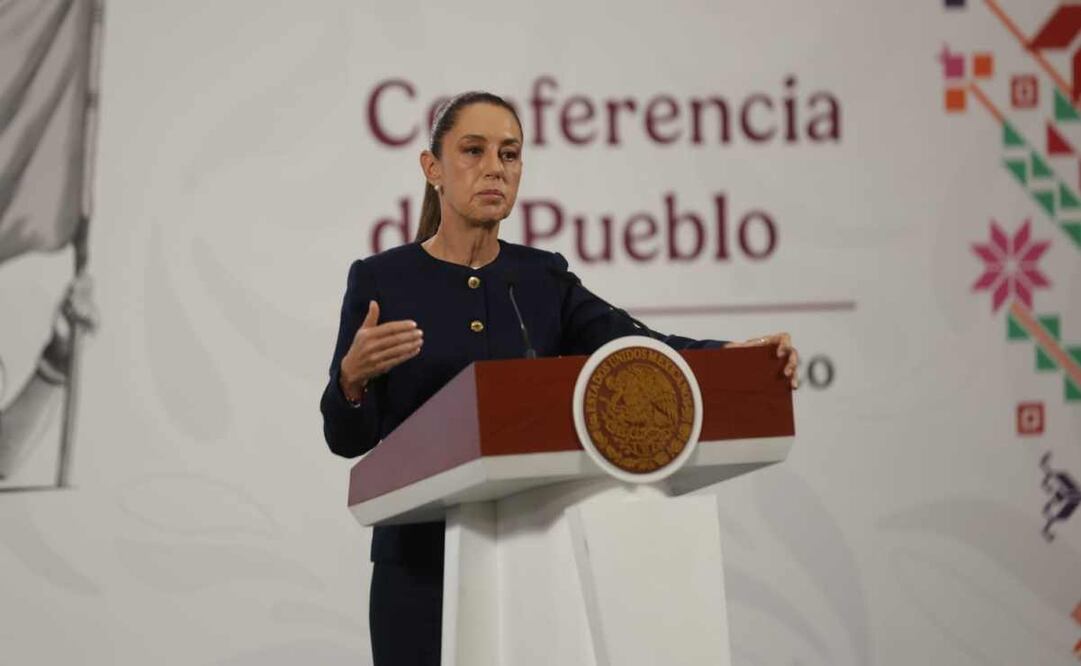 Claudia Sheinbaum, presidenta de México, durante la mañanera del 20 de octubre del 2025. Foto: Francisco Rodríguez / EL UNIVERSAL