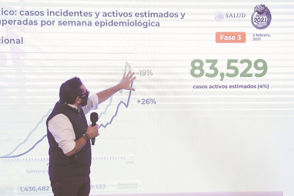 Ricardo Cortés, director de Promoción de la Salud, resaltó que a la fecha se han recuperado del Covid 1 millón 436 mil 482 personas. Foto: VALENTE ROSAS. EL UNIVERSAL