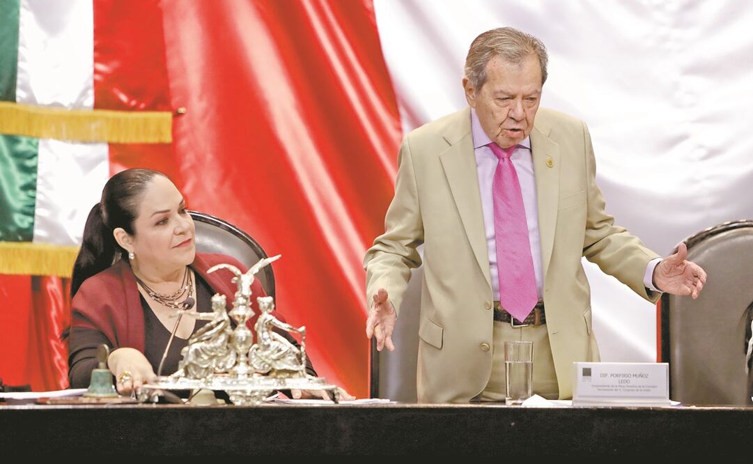 En la sesión de la Cámara Alta del pasado 22 de enero, la presidenta del Senado, Mónica Fernández, no le dio el uso de la palabra al legislador Porfirio Muñoz Ledo para que hablara sobre la situación migratoria. Foto: ARCHIVO EL UNIVERSAL