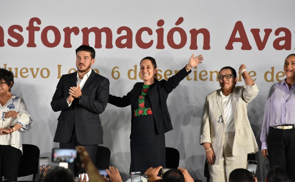 Claudia Sheinbaum Pardo junto al gobernador Samuel García durante su evento en Nuevo León (06/09/2025). Foto: Emilio Vázquez / EL UNIVERSAL