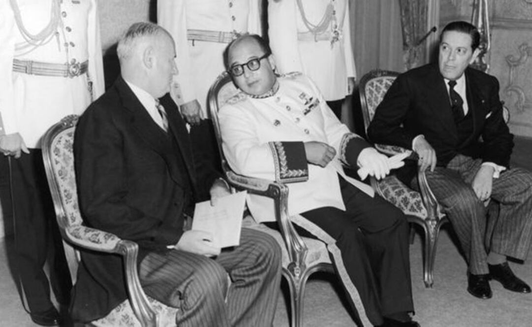 Marcos Pérez Jiménez, al centro de la imagen, gobernó Venezuela entre 1948 y 1958 (Foto: GETTY IMAGES)